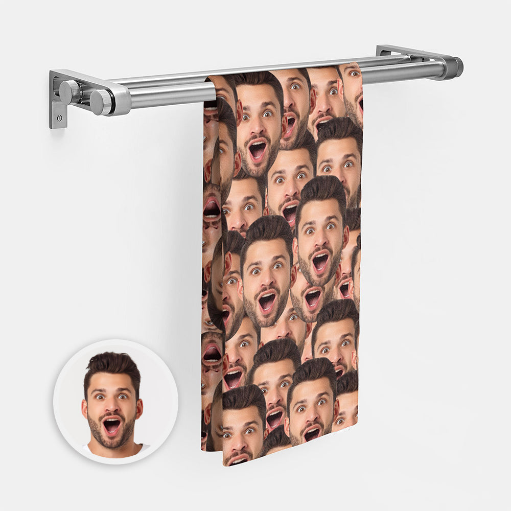 Custom Face Seamless Towel Personalized Photo Towel Funny