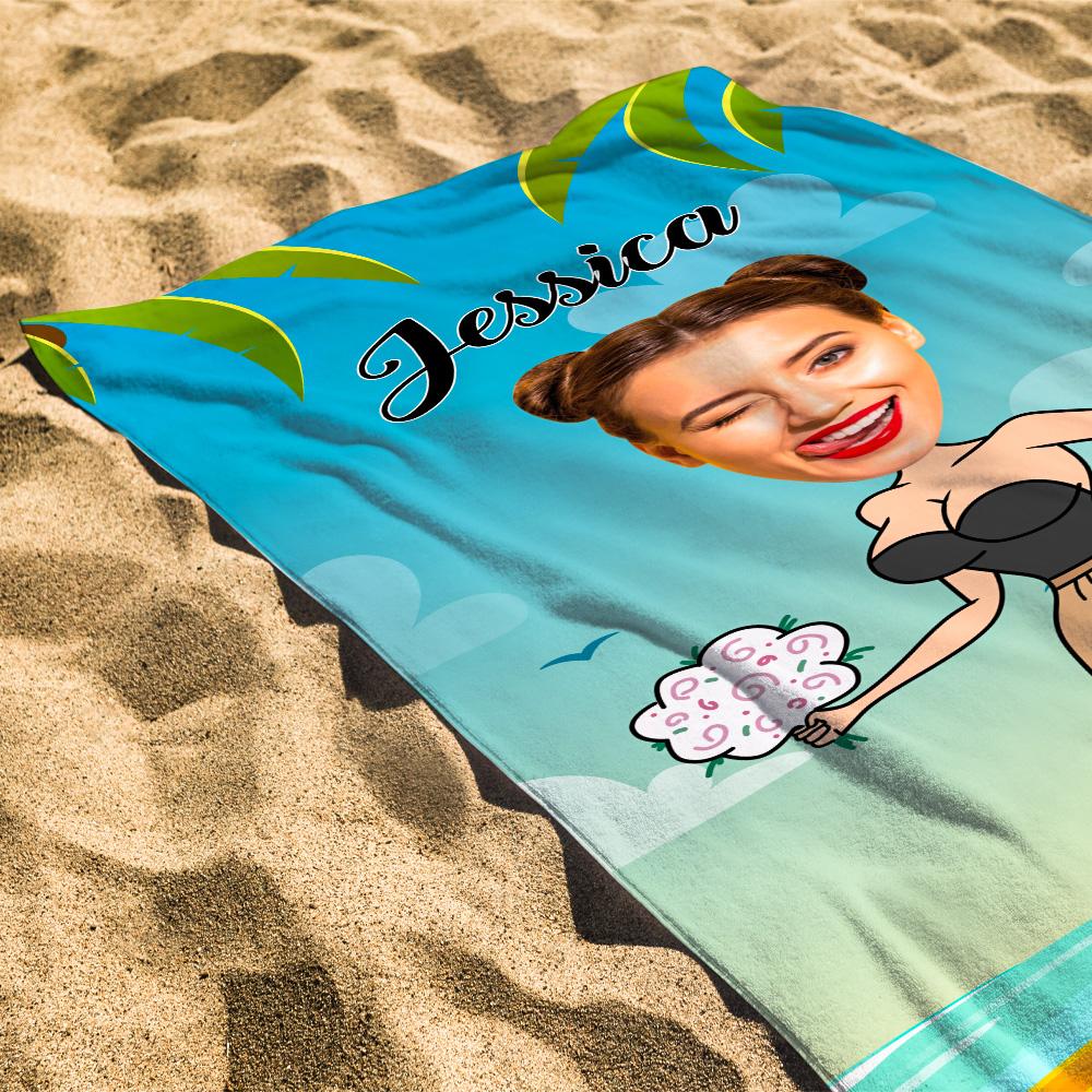 Made for One Person Only: Engraved Photo Towel Gift for Girlfriend Personalized Towel