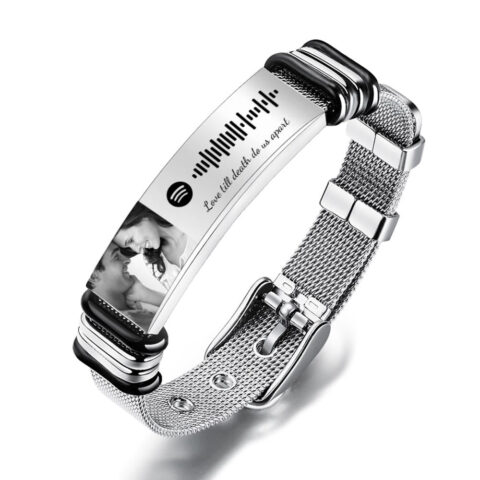 Personalized Spotify Code Bracelet with Your Photo Perfect Gift for Couple
