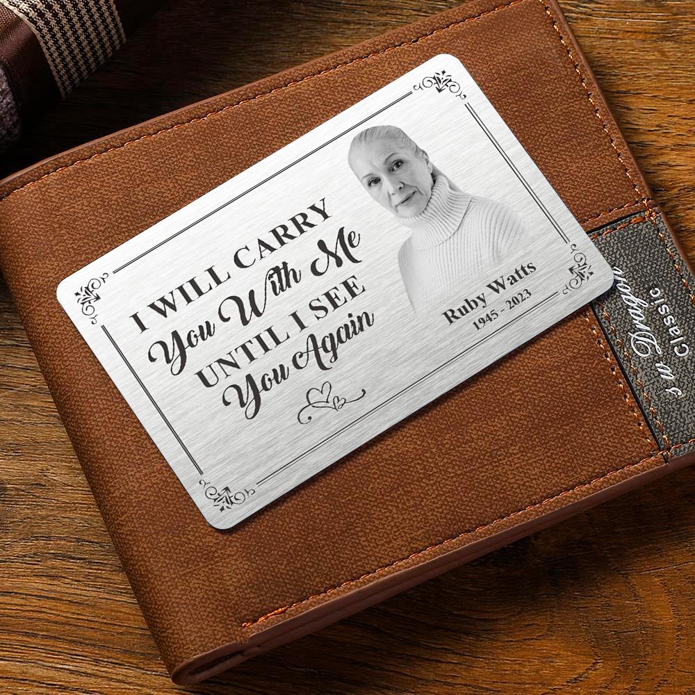 One of One, Just Like Them: Custom Photo Memorial Wallet Card Personalized Metal Wallet