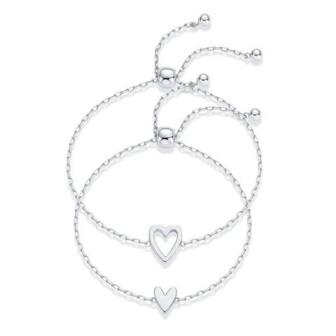 A circle of memories around their wrist: Heart-Shaped Bracelet Set Stainless Steel