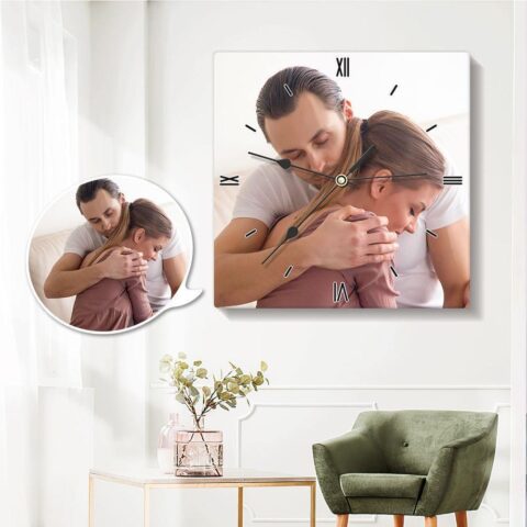 Stop Scrolling – This Is The One: Photo Wall Clock Square Gift for Lover