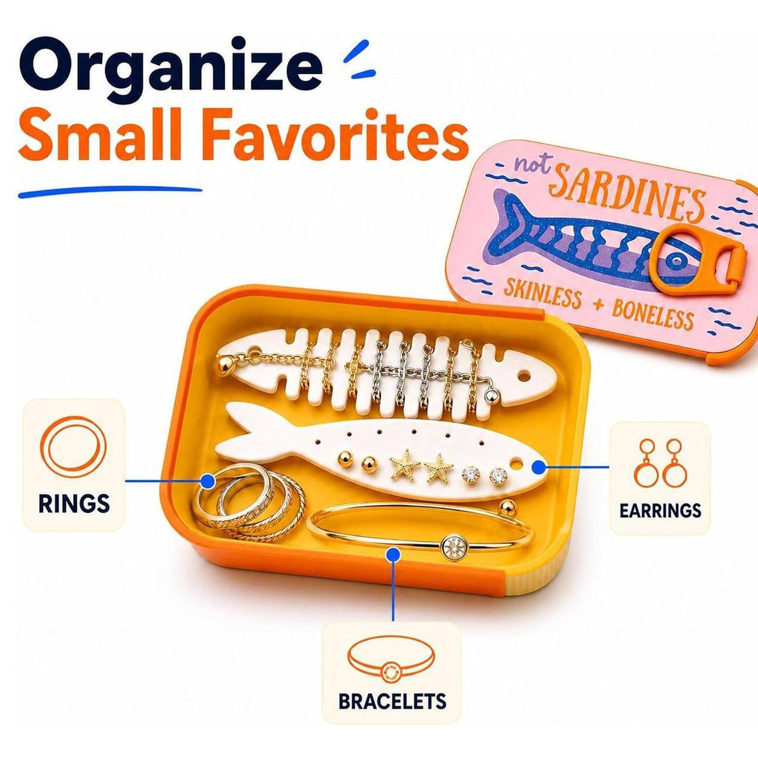 Fish Can Travel Jewelry Box – Cute Portable Jewelry Organizer Case