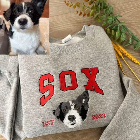 Custom Embroidered Sweatshirt Pet Portrait Sweatshirt Photo Hoodie Gifts for Pet