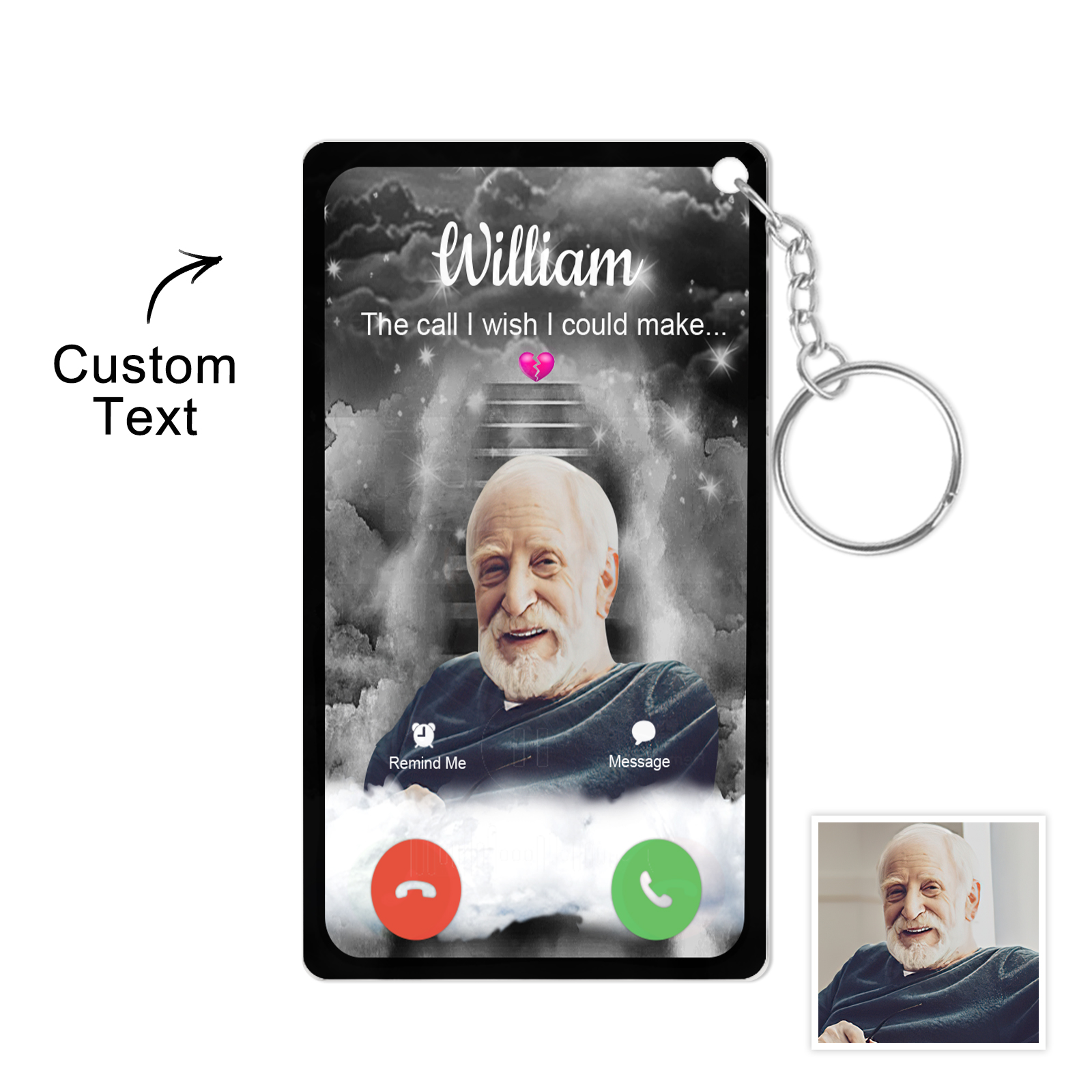 Personalized Acrylic Keychain The Call I Wish I Could Take Memorial