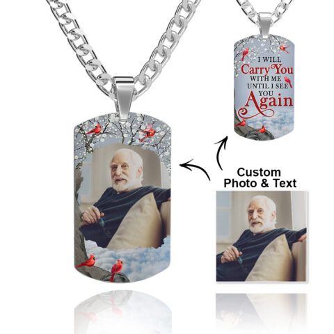 Carry the moment that changed everything, right over your heart: Custom Photo Tag