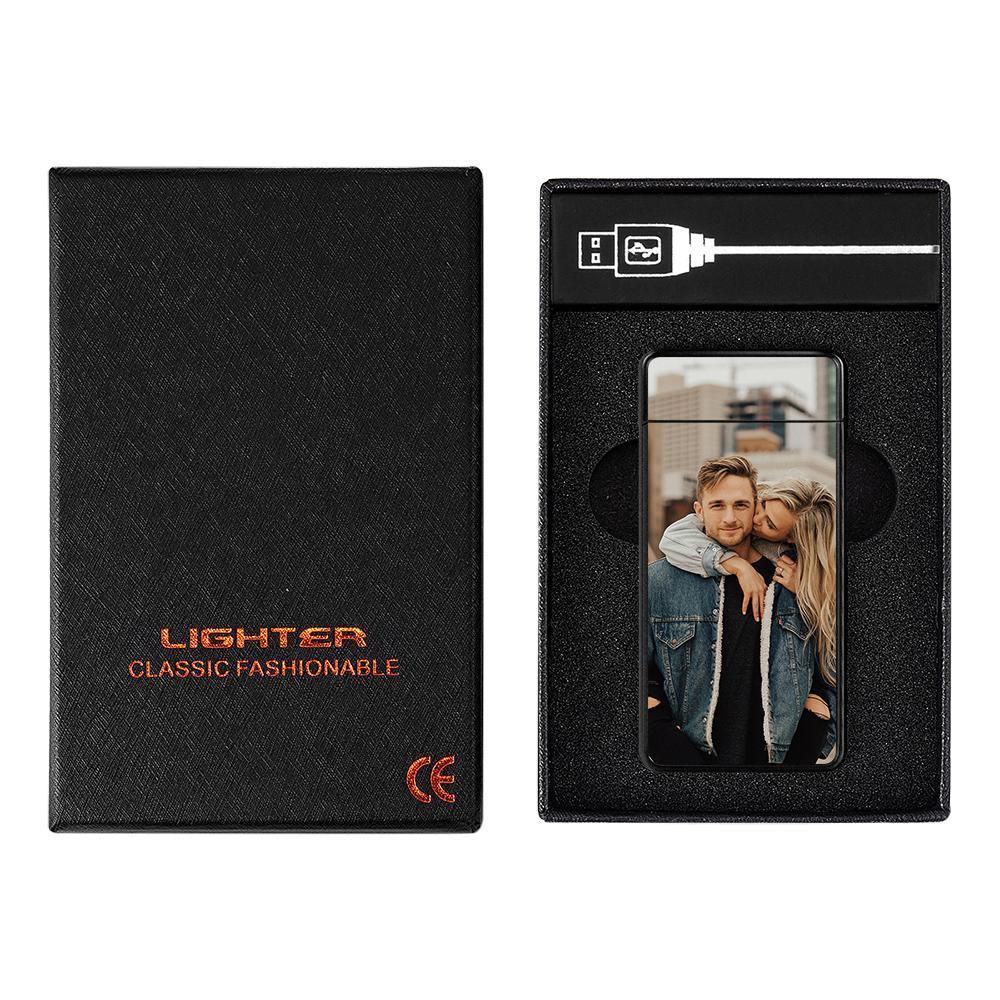 Not Available in Stores: Photo Engraved Lighter Electric Lighter Black Scrub