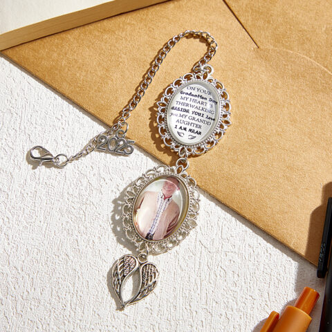 The Small Box With the Big Reaction: Custom Graduation Tassel Photo Charm with Angel
