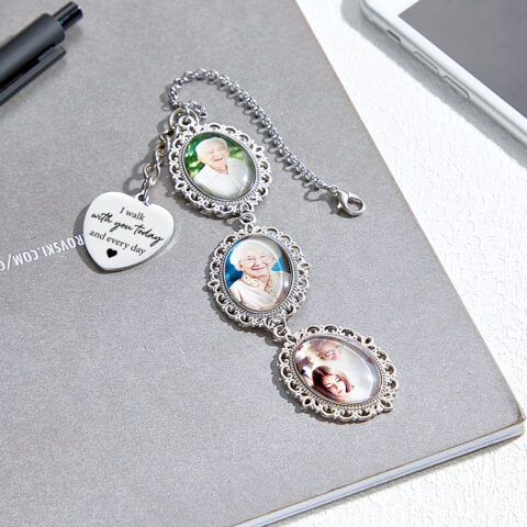 Custom Graduation Memorial Photo Pendant with Personalized Loving Memory Message Cap