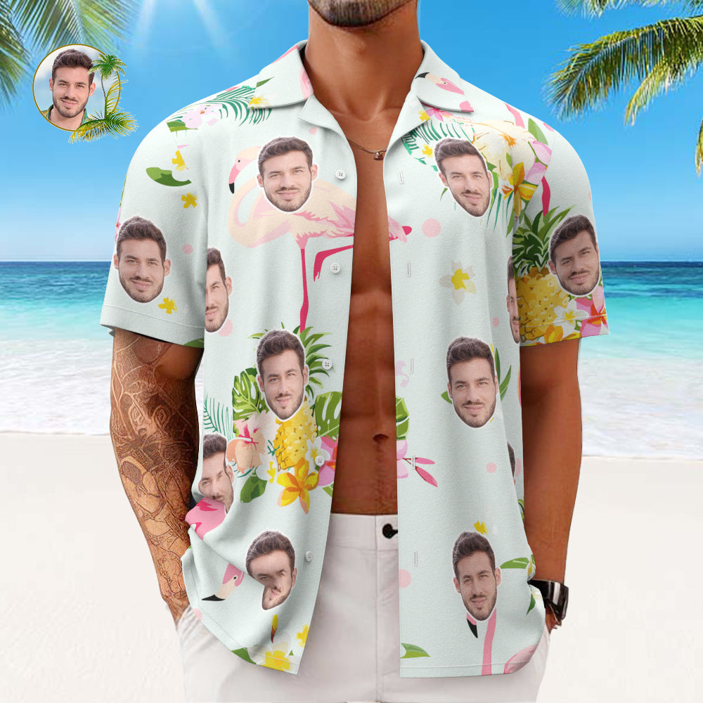 Custom Face Hawaiian Shirt Men’s All Over Print Aloha Shirt