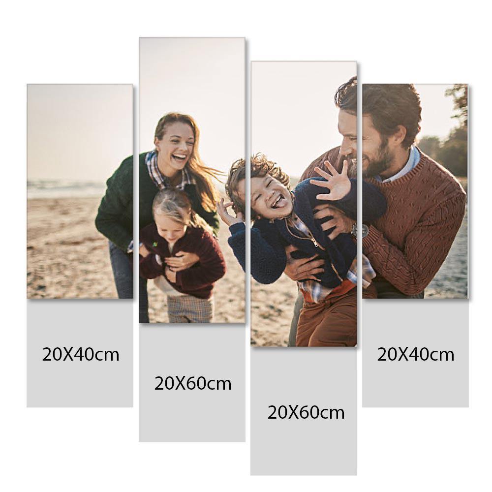 Custom Wall Art Canvas Prints Oil Painting 4 pcs Contemporary Family