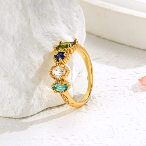 The smallest box, the biggest reaction: Personalized Birthstones Ring Multiple Vintage