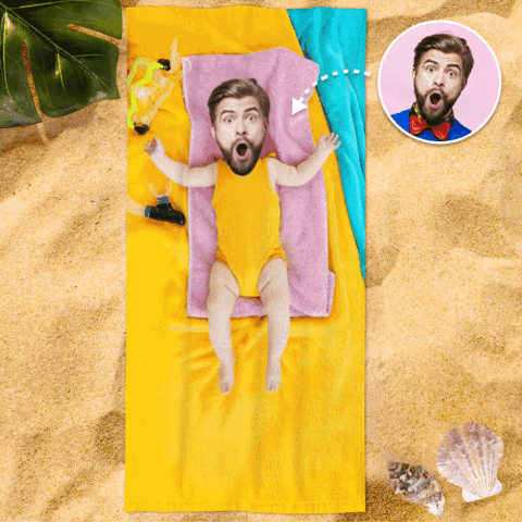 Custom Photo Face Beach Towel Face Towel With Your Dream Body
