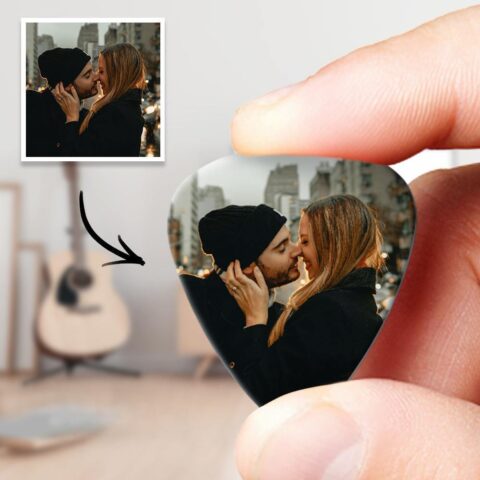 Personalized Guitar Pick with Photo for Musicians Customized Gift for Boyfriend