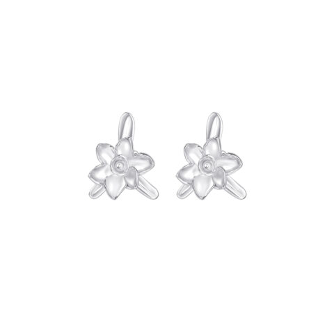 Made for one person in the world – them: Narcissus Collection Flower Shape Silver Earrings