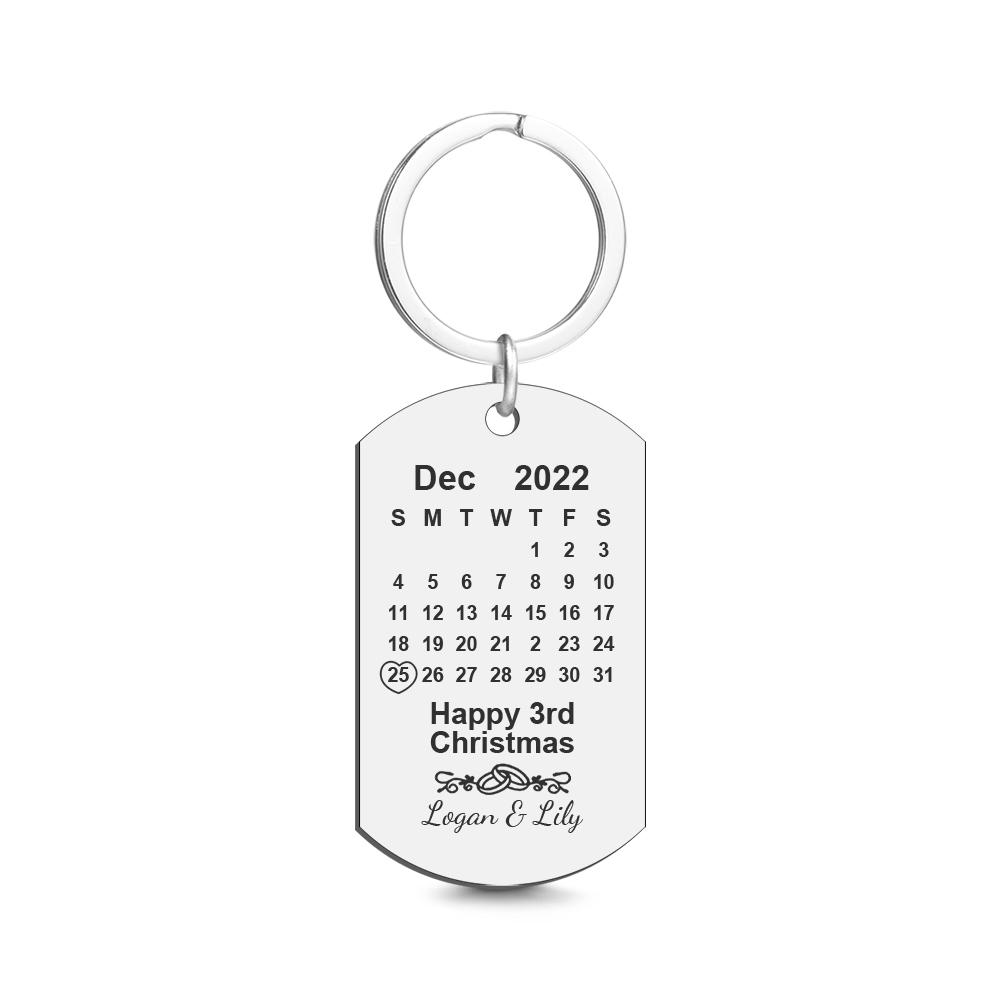 The reminder they touch every time they leave home: Custom Calendar Engraved Tag Key