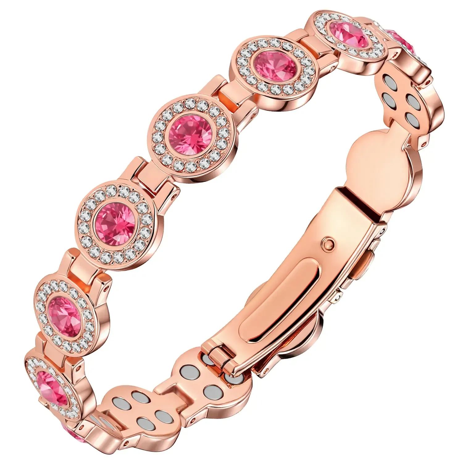 4X Strength Magnetic Copper Bracelet for Women-Updated 3800 Gauss Magnets-Adjustable Length