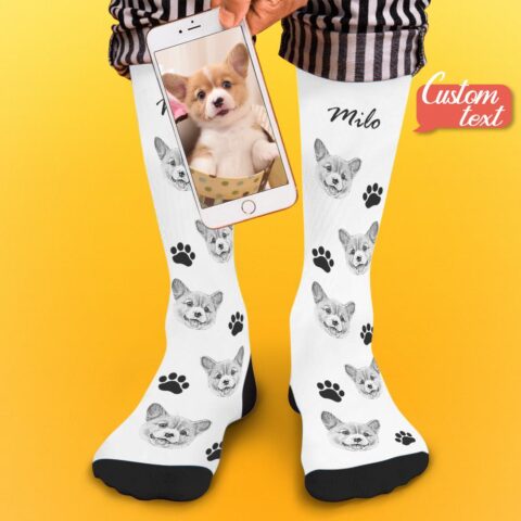 Custom Socks Pet Face Photo Socks Text Name Photoprint Socks