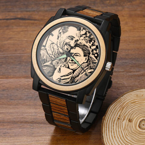 Time flies – give them a reason to check it: Personalized Engraved Watch, Photo Watch