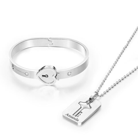 A circle of memories around their wrist: Custom Engraved Concentric Lock Bracelet Key