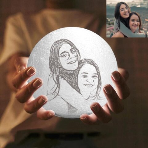 Photo Moon Lamp, Custom 3D Photo Light