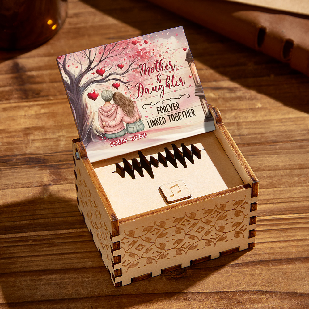 Made for one person in the world – them: Personalized Wooden Music Box Custom Music Box