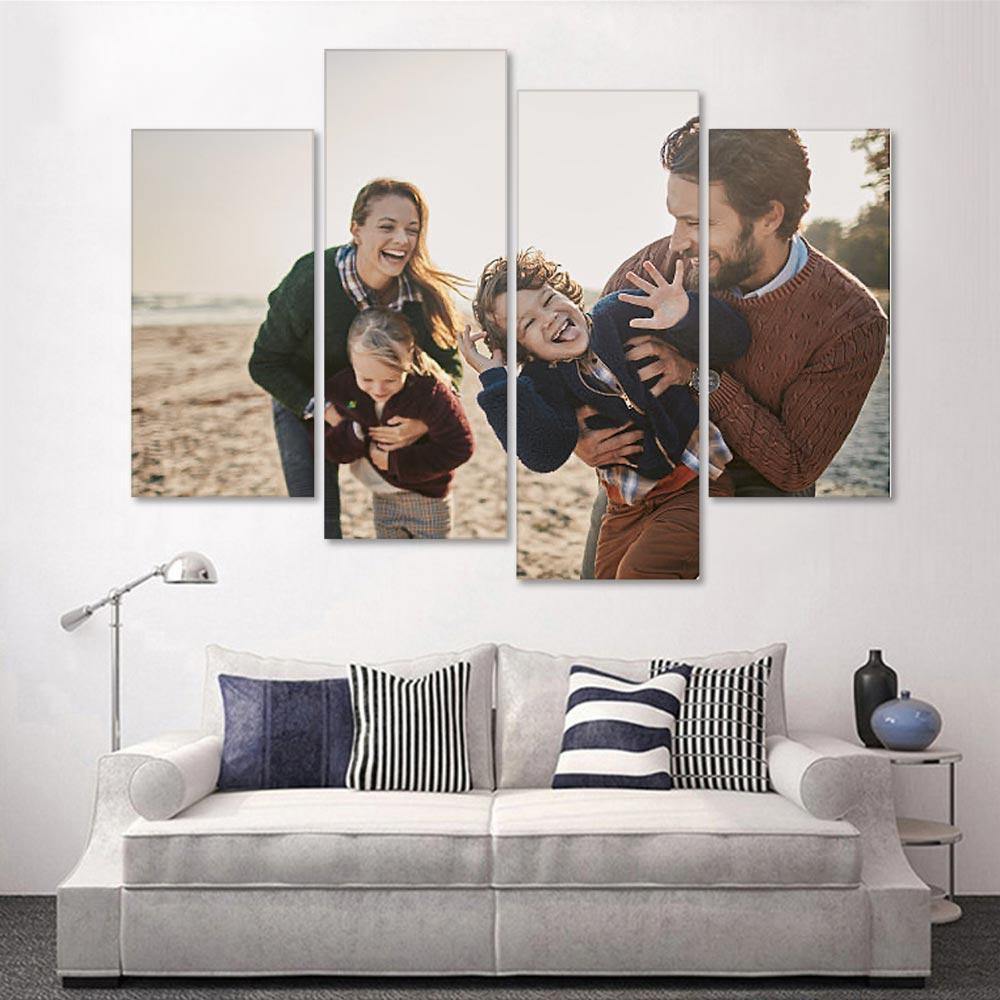 Custom Wall Art Canvas Prints Oil Painting 4 pcs Contemporary Family