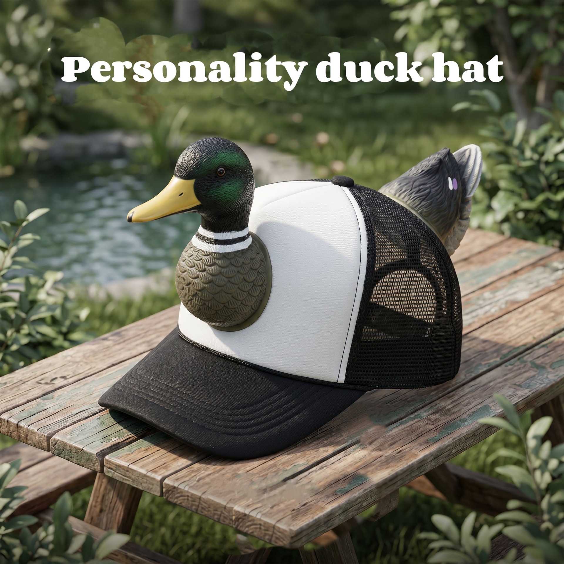 Funny Duck Trucker Hat 3D Mallard Gag Gift Baseball Cap Breathable
