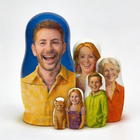 Personalized Portrait Nesting Doll Custom Photo Oil Painting Style