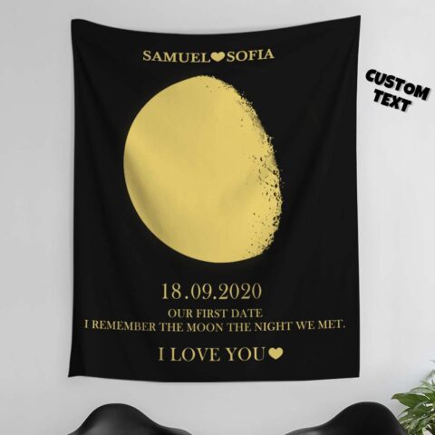 The Gift They Show Everyone: Personalized Moon Phase Tapestry Gift for Her Home Wall Decor