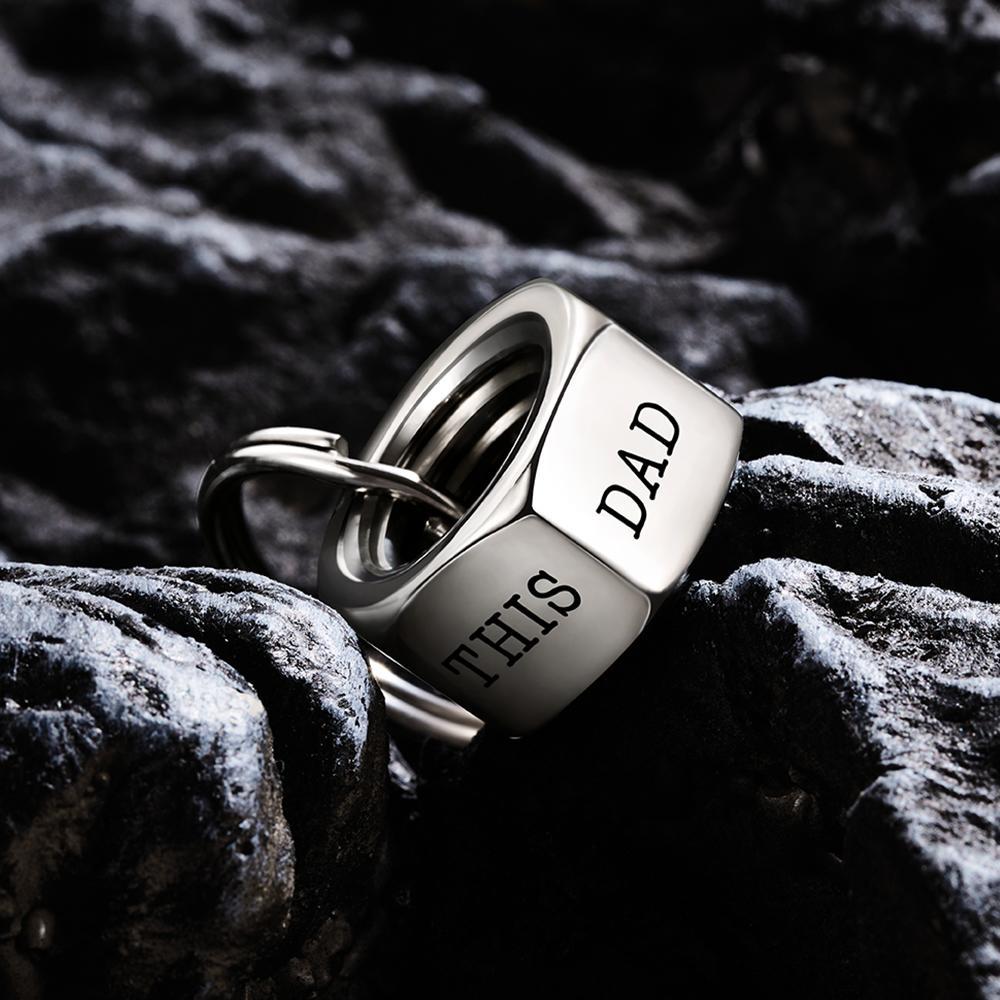 Custom Engraved Keychain Screw Nut Keychain for Men