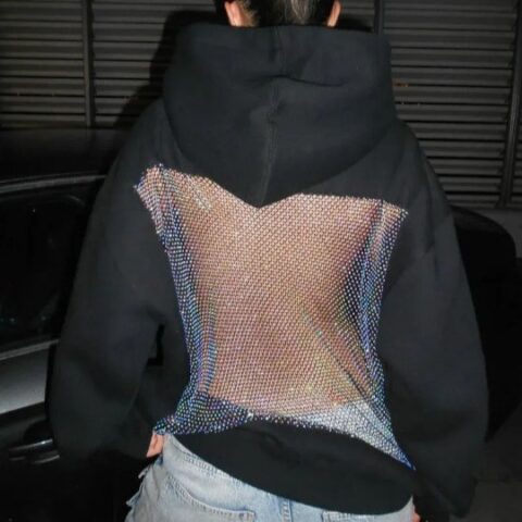 One-of-one apparel nobody else can ever own: Sexy Sheer Backless Hoodie for Women Chic