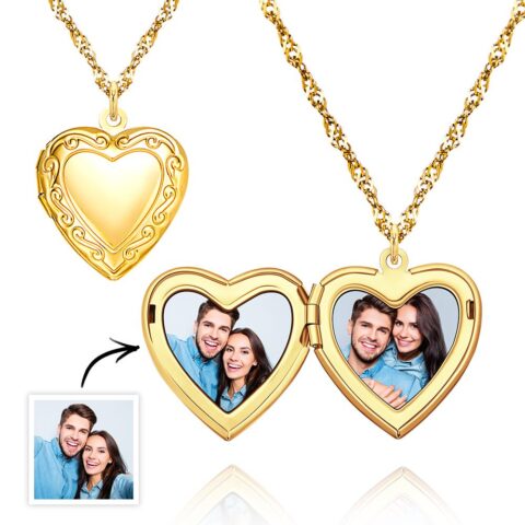 The Gift They Show Everyone: Gold Vintage Heart Locket Necklace Personalized