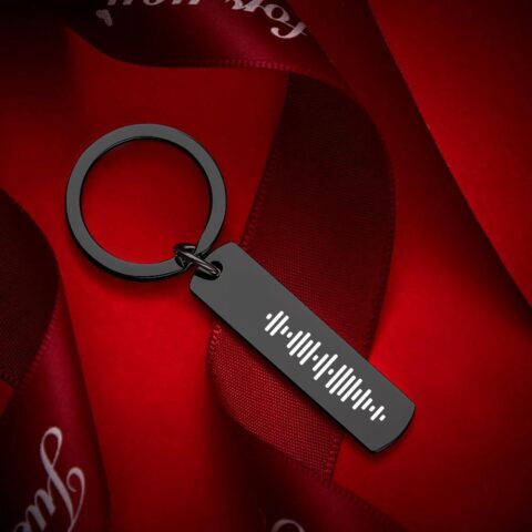 Scannable Music Code Keychain, Custom Music Song Keychains