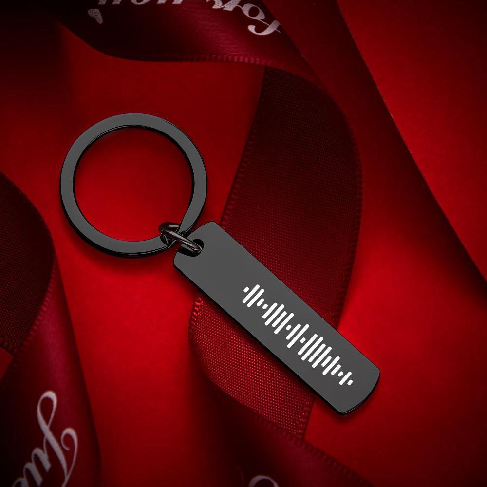 Scannable Music Code Keychain, Custom Music Song Keychains