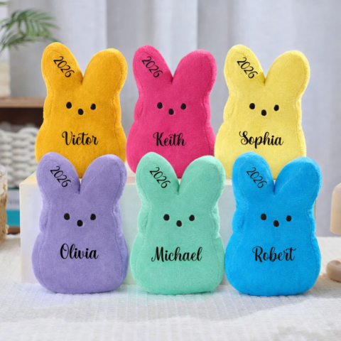 Open Slowly. Tears Likely.: Easter Peeps Bunny Plush Toy,Personalized Peeps Bunnies,Mini