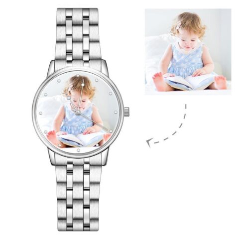 Their New Everyday Carry: Unisex Personalized Engraved Photo Watch Alloy Bracelet Custom
