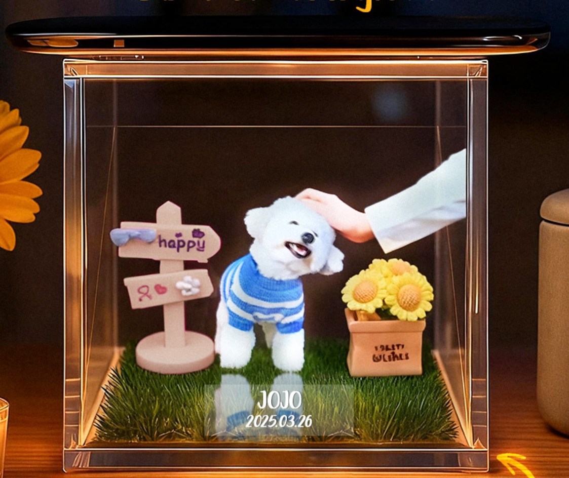 Personalized Pet Holograms House Holographic Memorial Ornament Cherish Your Pet’s Memory