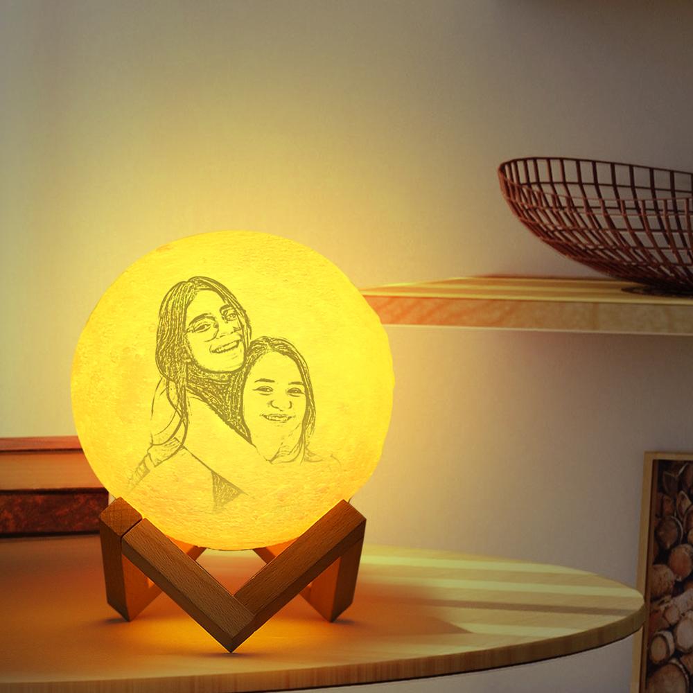 Photo Moon Lamp, Custom 3D Photo Light