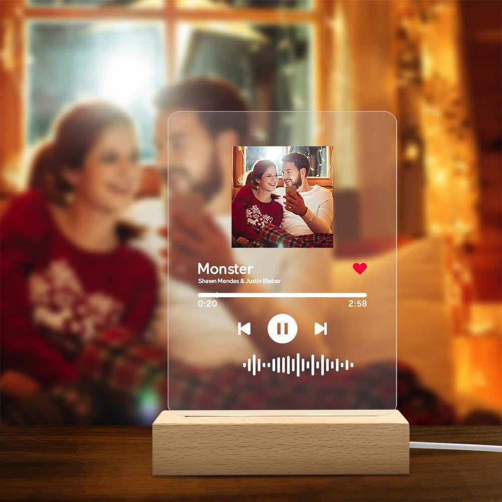 Guaranteed Happy Tears: Custom Music Glass Music Plaque Night Light Music Code Lamp