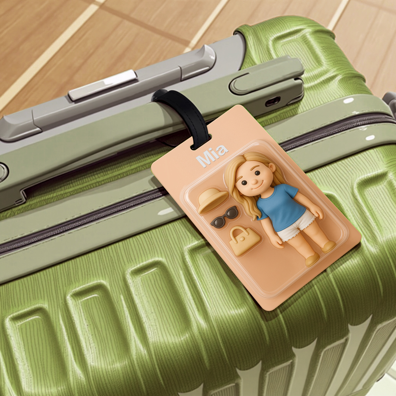 Fully Body Custom 3D Effect Cartoon Character Traveling Luggage Tag