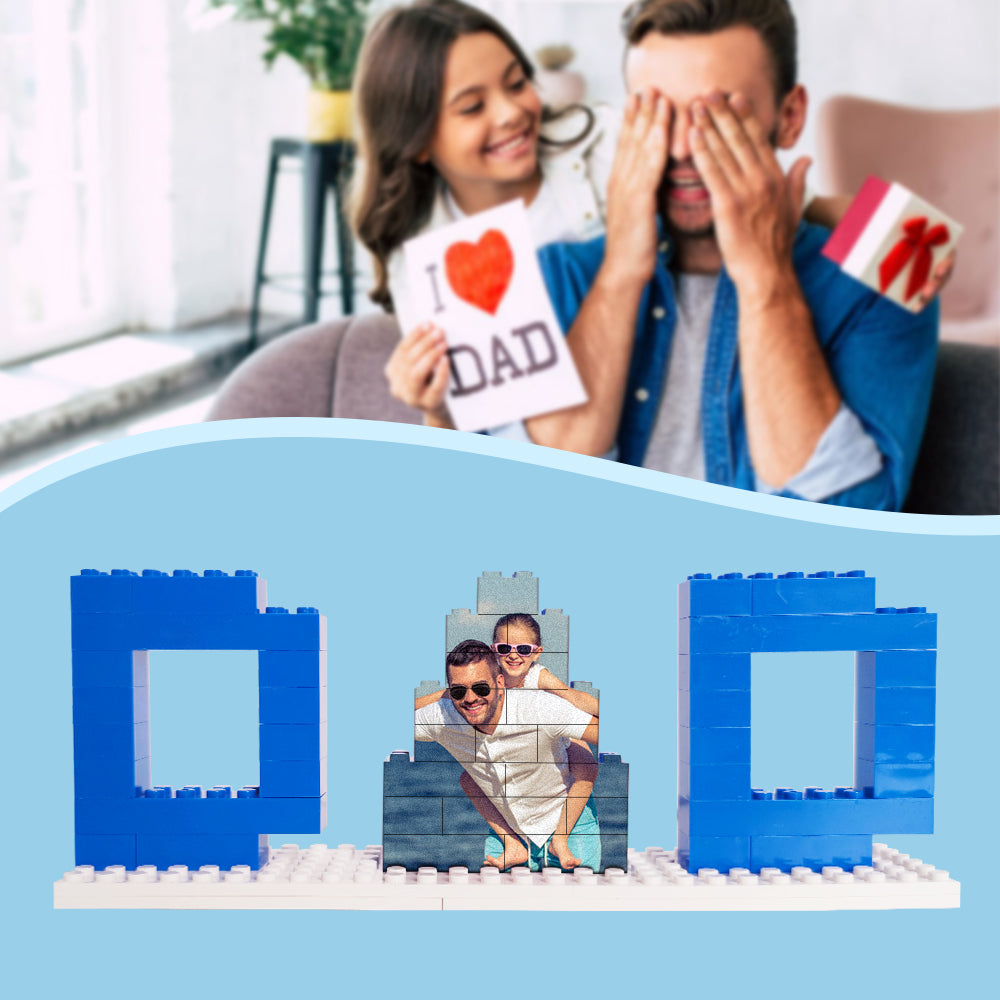Personalized DAD and PAPA Photo Building Brick Puzzles Photo Block Father’s