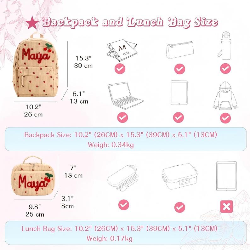 Personalized Set – Backpack and Lunchbag – Back to School