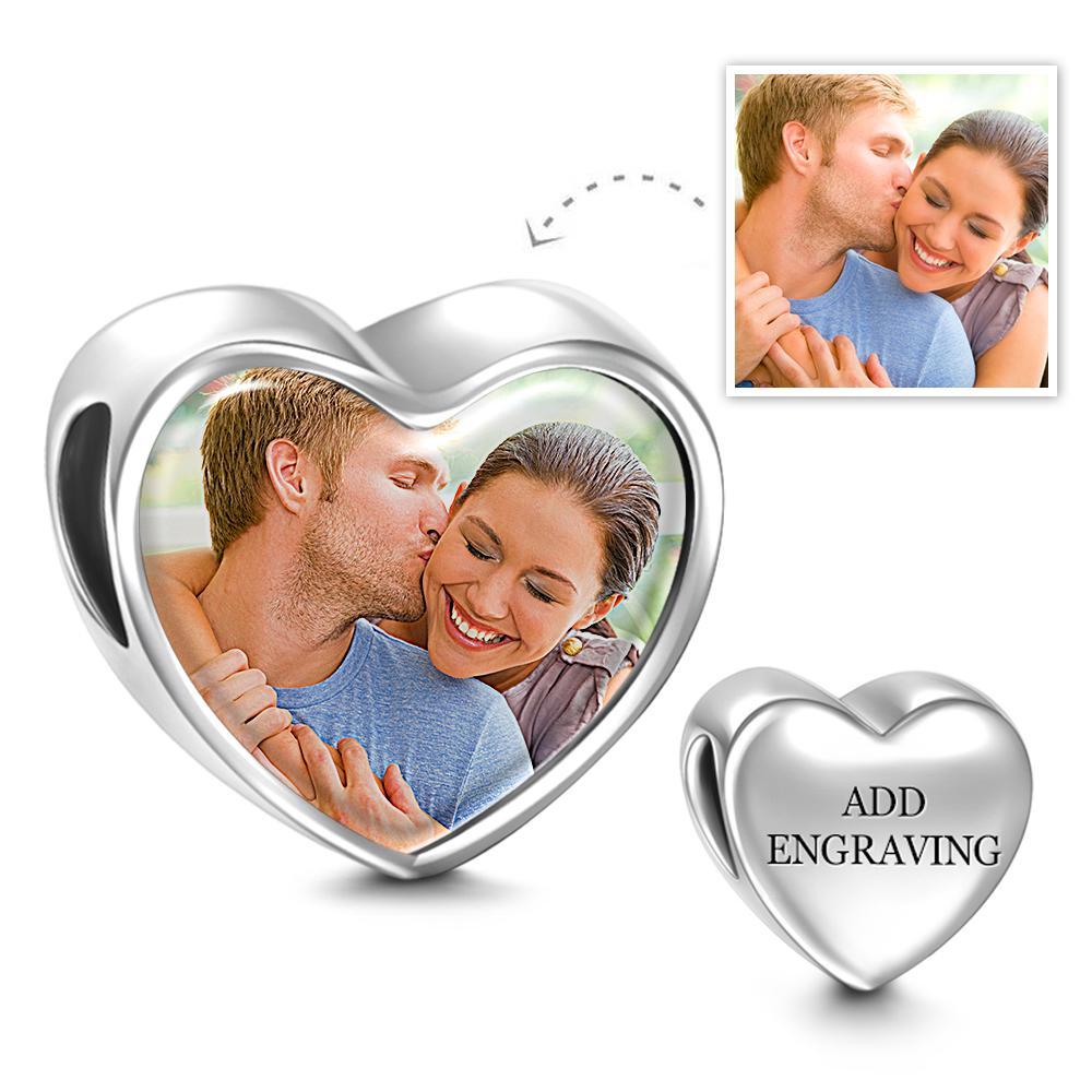 The Unexpected Favorite: Engraved Heart Photo Charm Picture Charm Gift For Couples