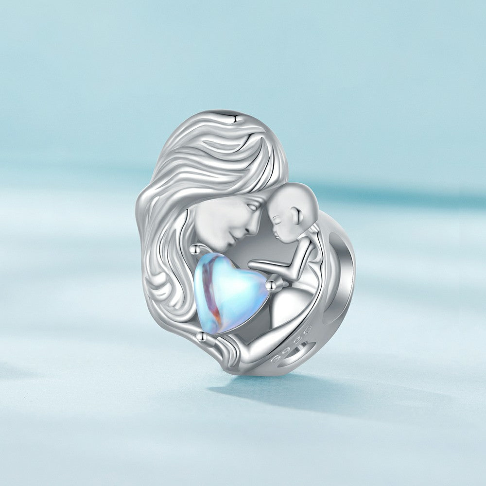 Guaranteed Happy Tears: Moonstone Parent-child Charm Silver