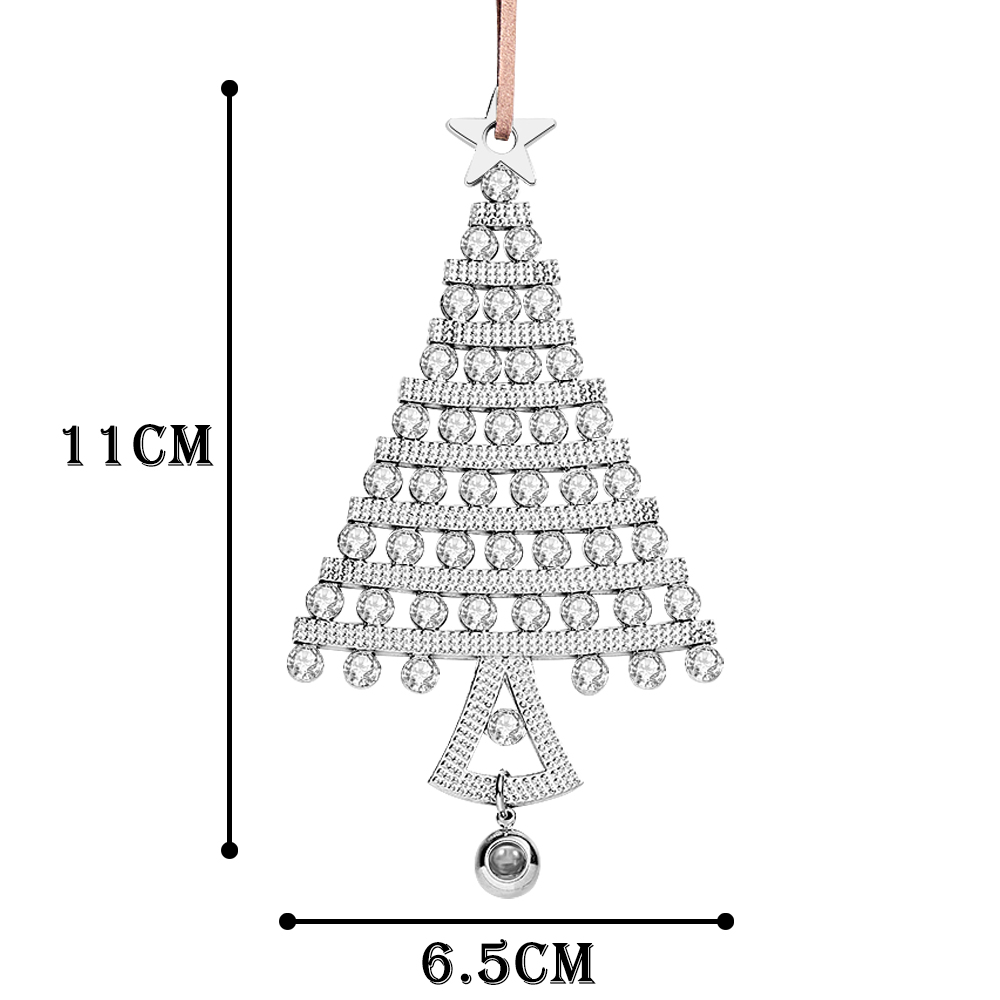 Personalized Photo Projection Ornaments Diamond Christmas Tree Shape Ornaments Christmas