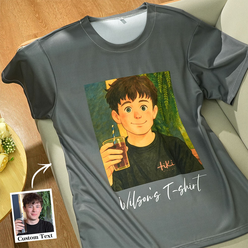 Custom Cartoon Style Photo T-Shirt Personalized Anime Portrait Tshirt with Custom