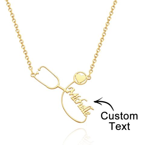 Custom Engraved Nurse Name Stethoscope Necklace Medical Student
