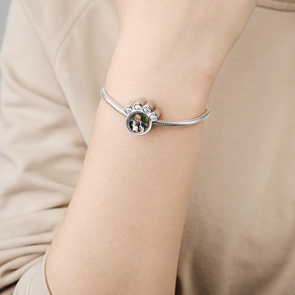 Stop Scrolling – This Is The One: Personalized Paw Photo Charm of Bracelet Custom
