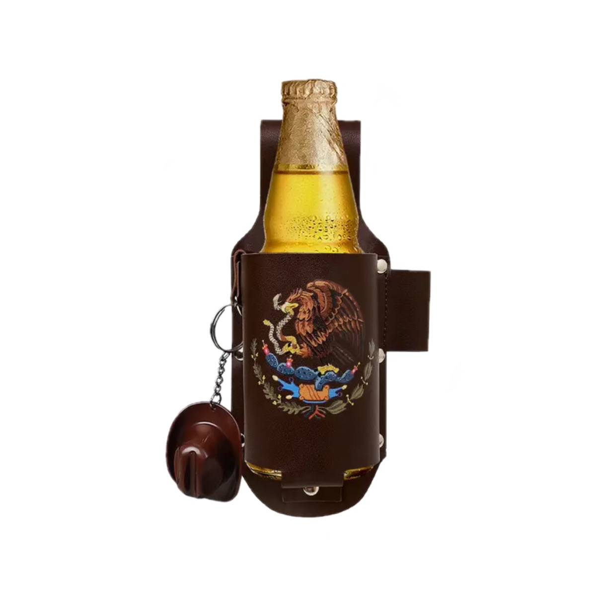 Everyday carry, personally theirs: Leather Drink Holster Belt Hands-Free Bottle Holder